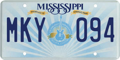 MS license plate MKY094