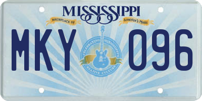 MS license plate MKY096