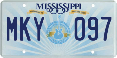 MS license plate MKY097