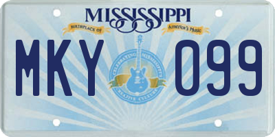 MS license plate MKY099