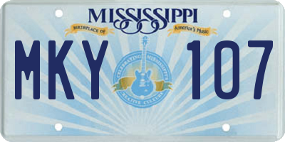 MS license plate MKY107