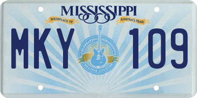 MS license plate MKY109