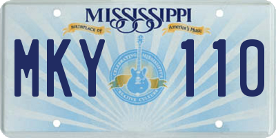 MS license plate MKY110