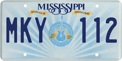 MS license plate MKY112