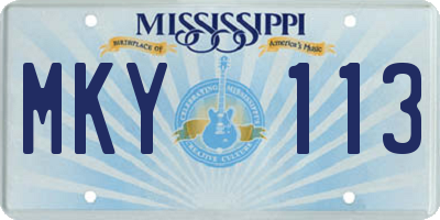 MS license plate MKY113