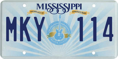 MS license plate MKY114