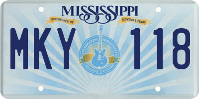 MS license plate MKY118