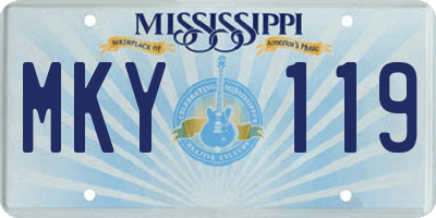 MS license plate MKY119