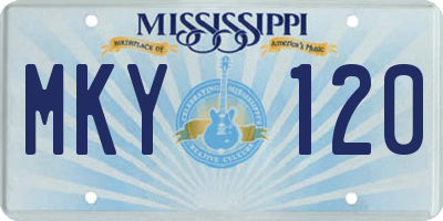 MS license plate MKY120