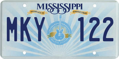 MS license plate MKY122