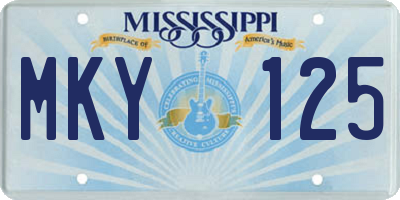 MS license plate MKY125