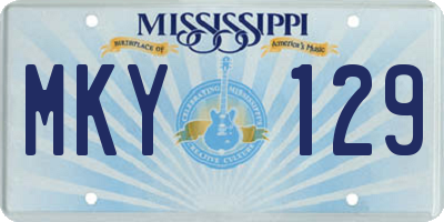 MS license plate MKY129