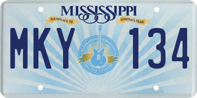 MS license plate MKY134