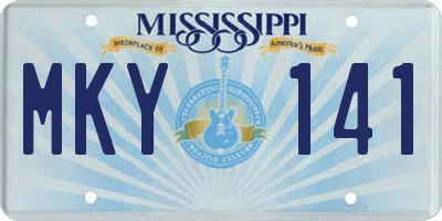 MS license plate MKY141