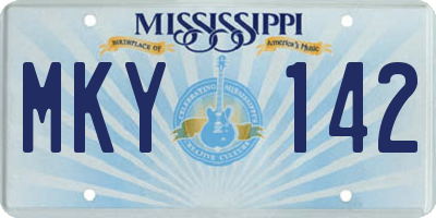 MS license plate MKY142
