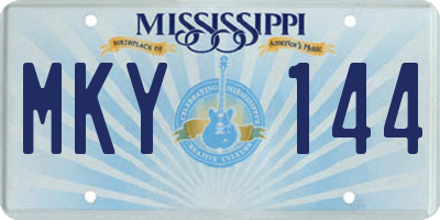 MS license plate MKY144