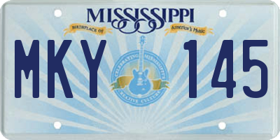 MS license plate MKY145