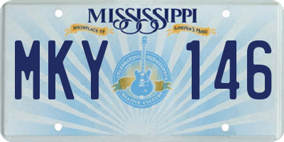 MS license plate MKY146