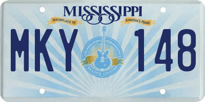 MS license plate MKY148