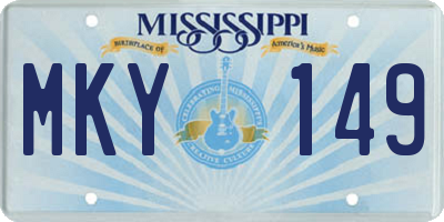 MS license plate MKY149