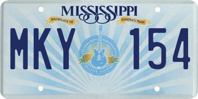 MS license plate MKY154