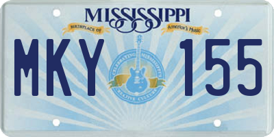 MS license plate MKY155