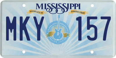 MS license plate MKY157