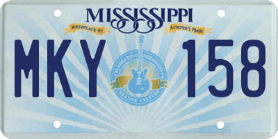 MS license plate MKY158