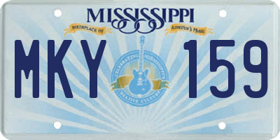 MS license plate MKY159