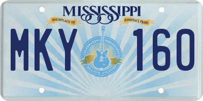 MS license plate MKY160