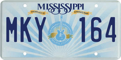 MS license plate MKY164