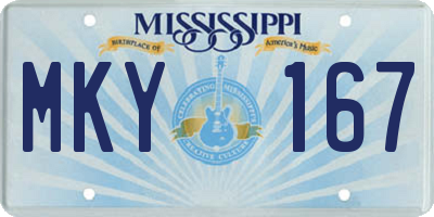 MS license plate MKY167
