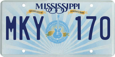 MS license plate MKY170