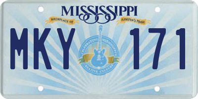 MS license plate MKY171
