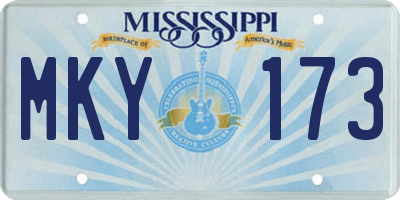 MS license plate MKY173