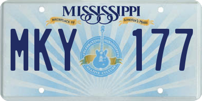 MS license plate MKY177