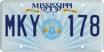 MS license plate MKY178