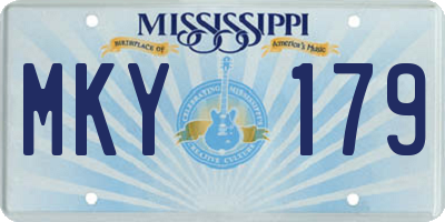 MS license plate MKY179