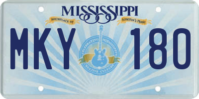 MS license plate MKY180