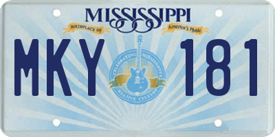 MS license plate MKY181