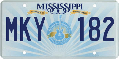 MS license plate MKY182