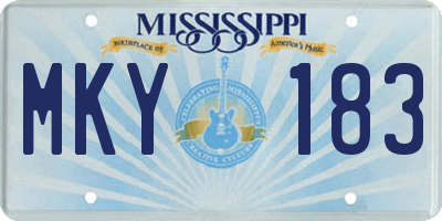 MS license plate MKY183
