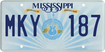 MS license plate MKY187