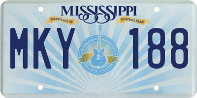 MS license plate MKY188