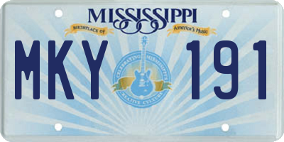 MS license plate MKY191