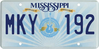 MS license plate MKY192
