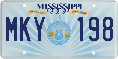 MS license plate MKY198