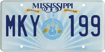 MS license plate MKY199