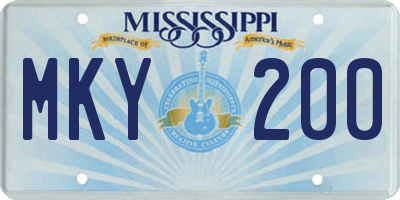 MS license plate MKY200