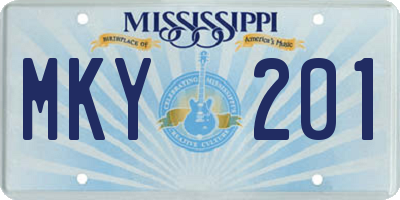 MS license plate MKY201